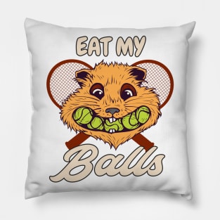Tennis Hamster Ball Humor Pillow