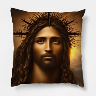 Jesus Wearing Crown of Thorns Pillow