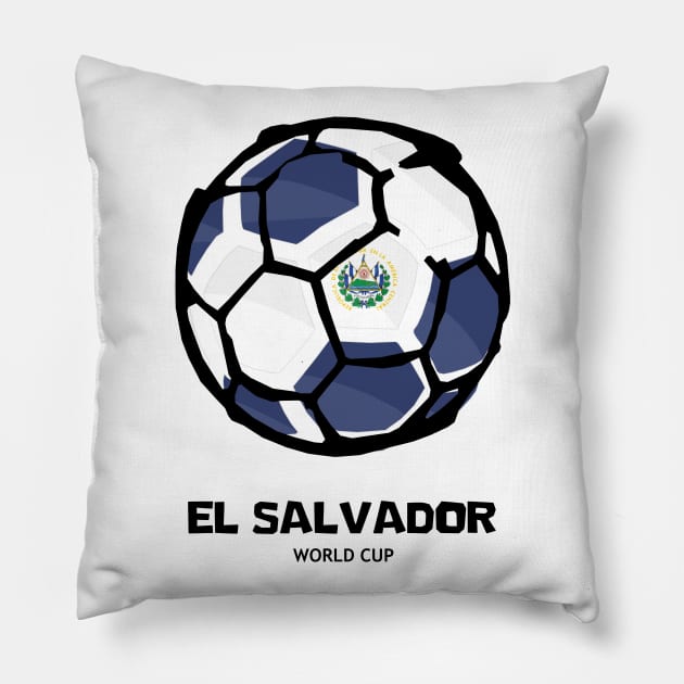 El Salvador Football Country Flag Pillow by KewaleeTee