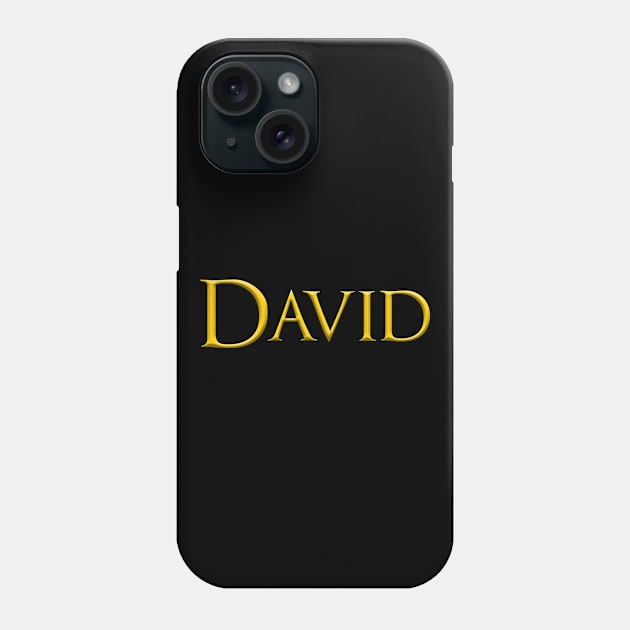 David Male Name Gold On Dark Phone Case by funfun