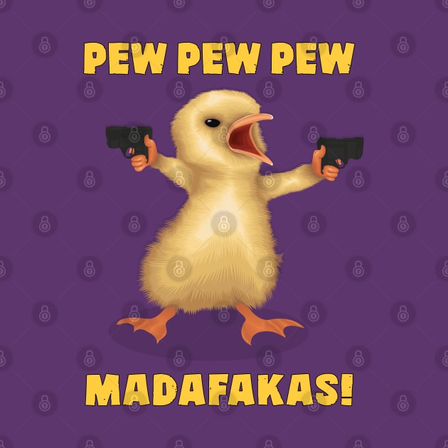 A Funny Bird Holding Guns And Says : PEW PEW PEW, MADAFAKAS! by Ghean