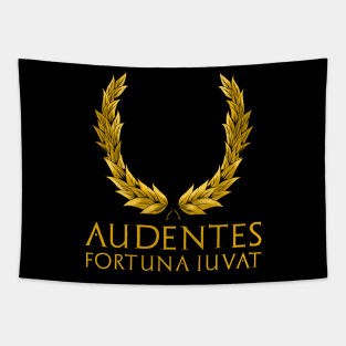 Audentes Fortuna Iuvat - Classical Latin Motivational Quote Tapestry