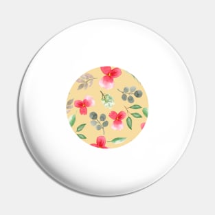 Pansies | Watercolor | Pattern | Yellow Pin