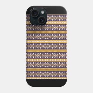 Ethnic pattern design with purple yellow and white color Phone Case