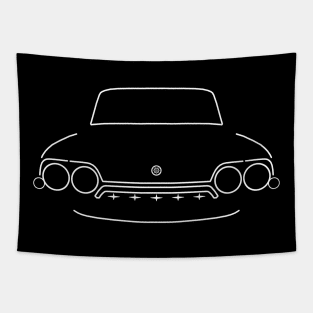 Consul 1960s British classic car white outline graphic Tapestry