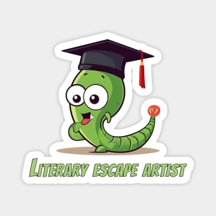 Cute Worm with Graduation Cap and Diploma T-Shirt Magnet