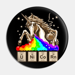 Chemistry Unicorn Pukes Rainbow Pin