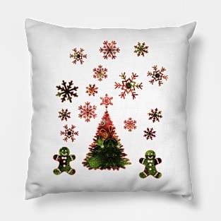 Kaleidoscope Christmas Green and Red Pillow