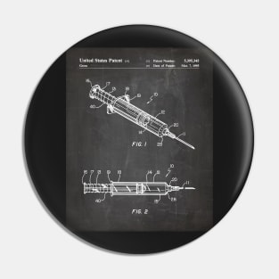 Medical Syringe Patent - Doctor Nurse Doctors Office Art - Black Chalkboard Pin