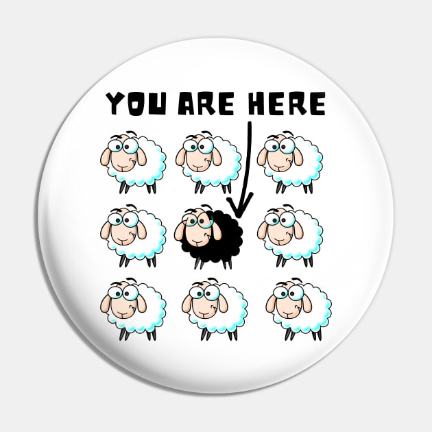 You are here black sheep Pin by JulieVie Design