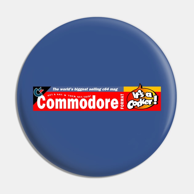 Commodore Format Retro Computer Gaming Pin by Meta Cortex