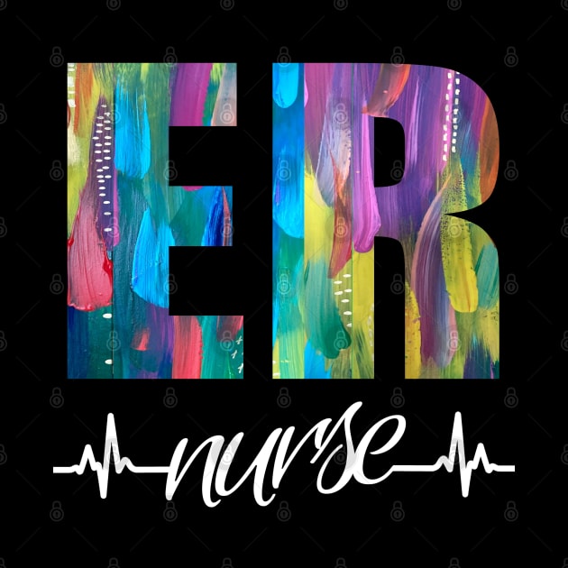 ER Nurse Heartbeat Paint by Duds4Fun