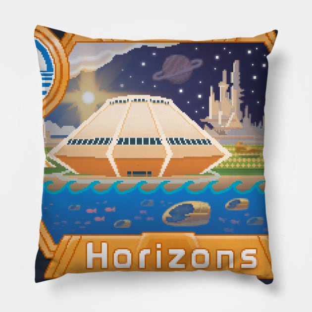 Horizons Pixel Art Pillow by retrocot