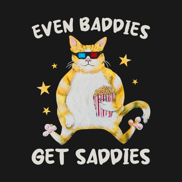 Even Baddies Get Saddies Funny Cat Meme glasses gift for men and woman by ttao4164