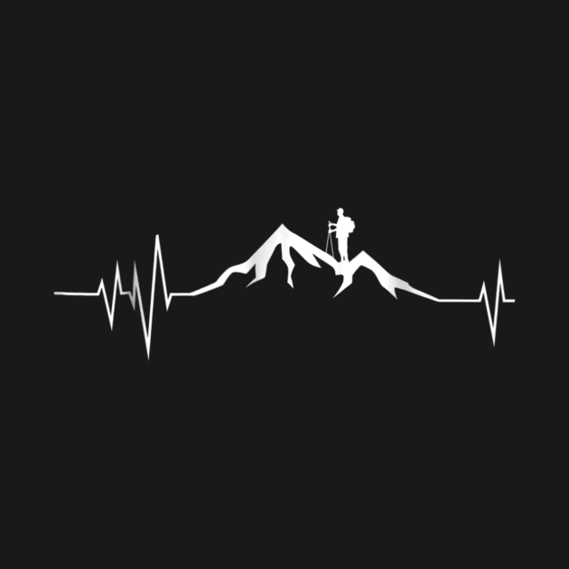 Heartbeat Mountain Climber Tshirt for Rock Climbing ,Hiking by Walkowiakvandersteen