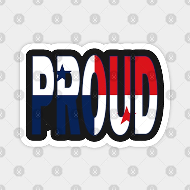 Panama Flag in The Word Proud - Panamanian - Soca Mode Magnet by Soca-Mode