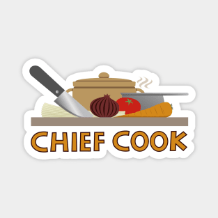 CHIEF COOK Typography+Illustration Magnet