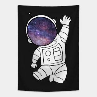 Cartoon of astronaut inside a galaxy Tapestry