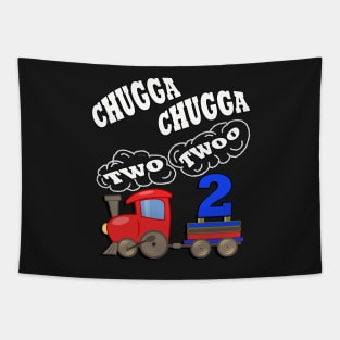 Birthday 2 Year Old Gifts Chugga Chugga Two Twoo Fun Party Theme Train Tapestry