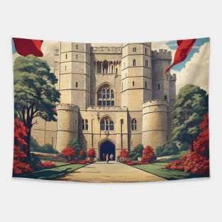 Windsor Castle Berkshire United Kingdom Vintage Travel Tourism Poster Tapestry