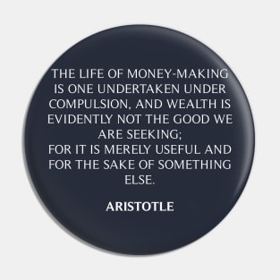 Aristotle's Quote Pin