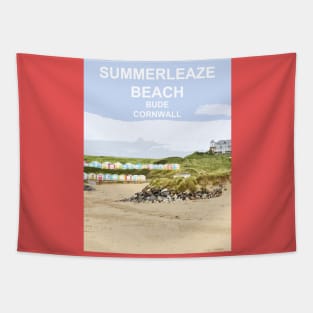 Bude Cornwall.  Summerleaze Beach Cornish gift Kernow Travel location poster Tapestry