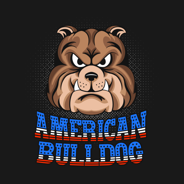 American Bulldog Head Dog Owner by Foxxy Merch