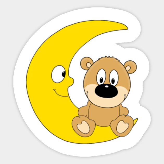 Aantrekkingskracht Soms soms Ingenieurs TEDDYBÄR - BÄR - TEDDY - BEAR - MOON - MOND - KINDER - BABY - Moon - Sticker  | TeePublic