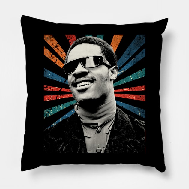 sketc vintage Stevie Wonder #2 Pillow by ArmandoApparel