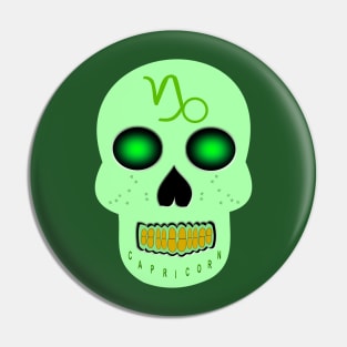 Star Sign Skull Capricorn Pin