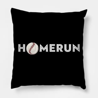 Homerun White Letters Pillow