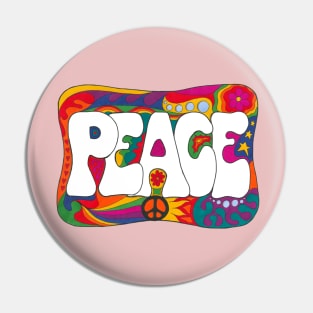 Psychedelic Peace and Love Pin