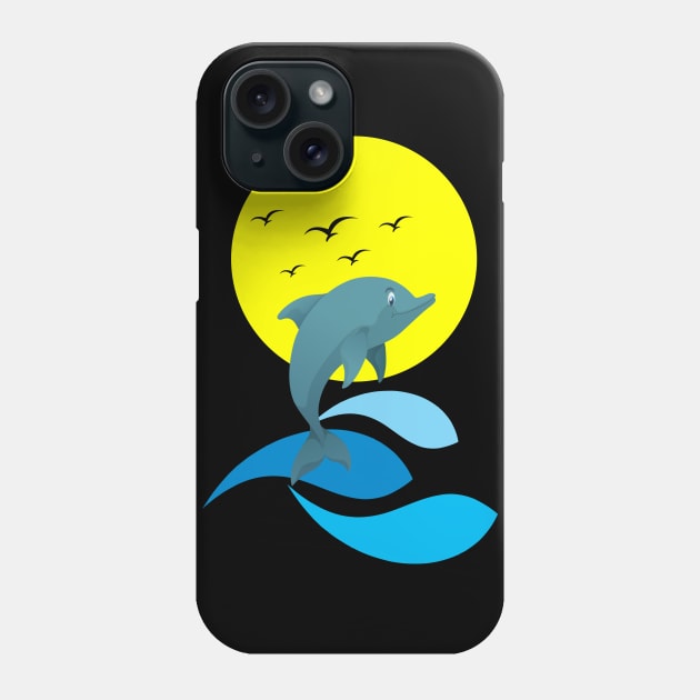 Dolphin dancing on the sea Phone Case by SuperDj
