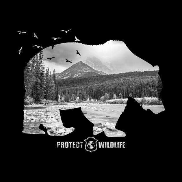 Protect Wildlife - Nature - Bear Silhouette by JTYDesigns