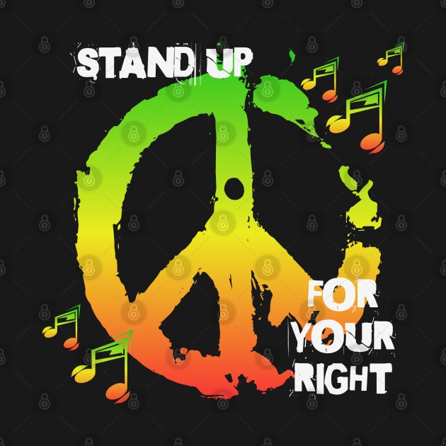 Reggae Peace Sign Stand Up by RockReflections