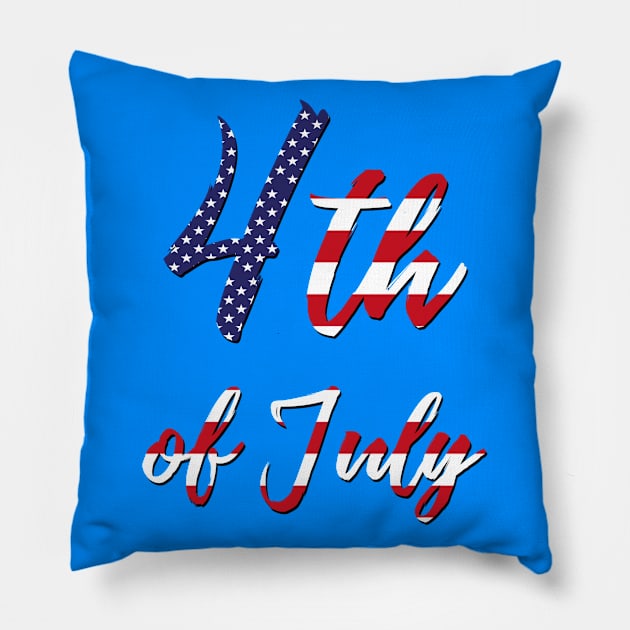 4th of July American Flag Pillow by Scar