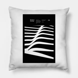 Modern Curves 09, Modern Architecture Design, minimalist Design, Modern Art, Typographic, Helvetica Pillow