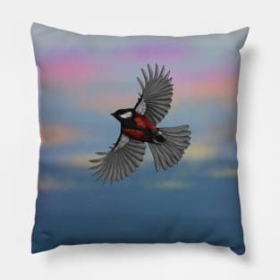 Flying bird in the sky Pillow