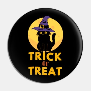 Trick or Treat Cat in Hat Pin