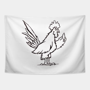 Funny Rooster With Attitude Joke Tapestry