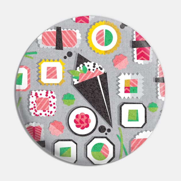 Paper cut geo sushi // pattern // grey background Pin by SelmaCardoso