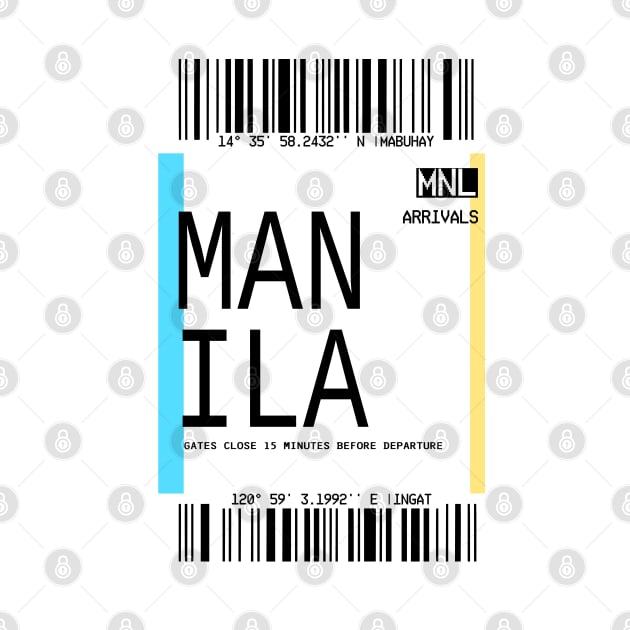 MANILA PLANE TICKET POCKET DESIGN SHIRT STICKER by Aydapadi Studio