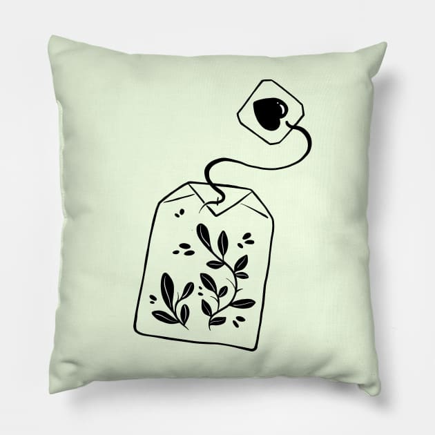 Tea Lover Pillow by Ellen Wilberg