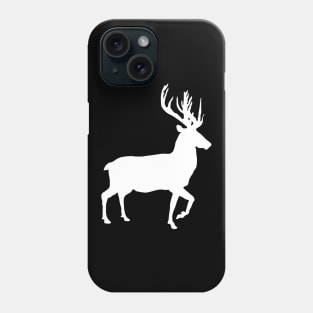 White Coloured Scottish Stag Silhouette Phone Case