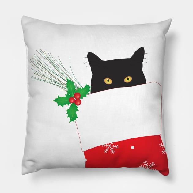 Christmas Cat Pillow by KneppDesigns