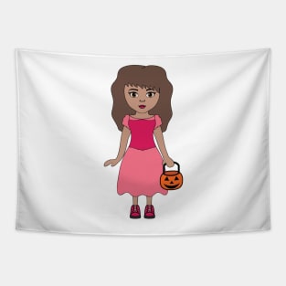 Pink Princess 2 Halloween Girl Sticker Tapestry