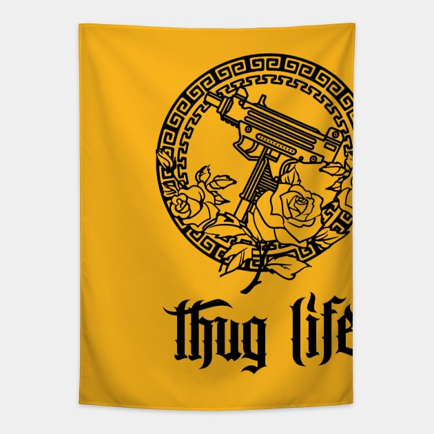 Thug Life #1 /// Tattoo Style Illustration Design Tapestry by DankFutura