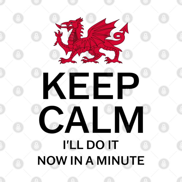 Keep Calm I'll Do It Now In A Minute by Jesabee Designs