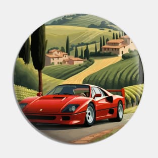 Italian F40 Classic Car Poster Pin