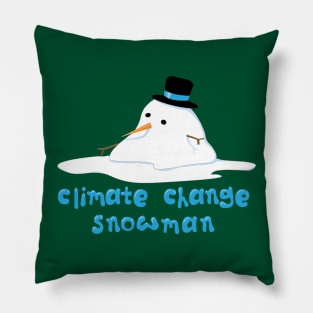 Climate Change Snowman Pillow